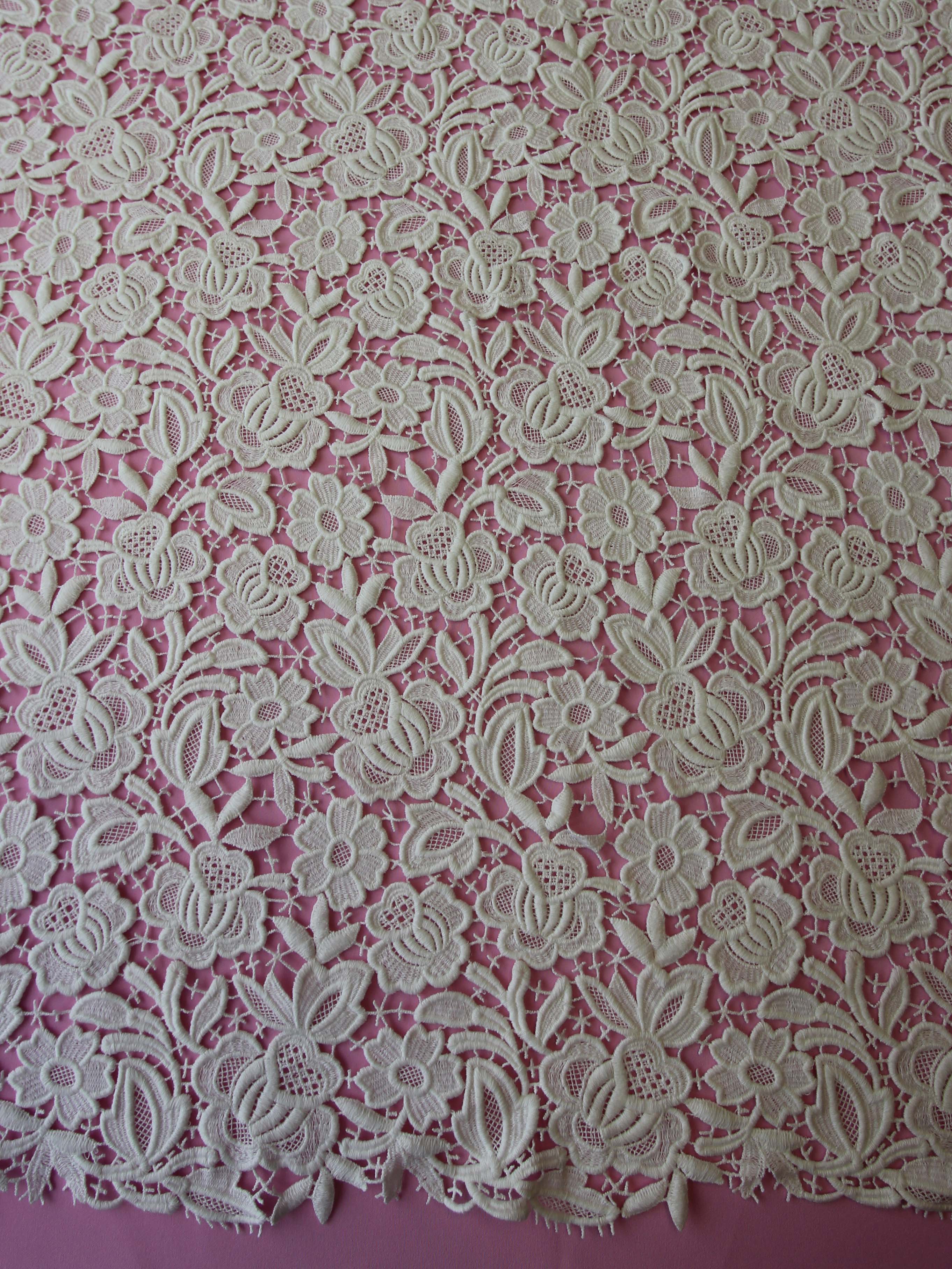 Ivory Embroidered Lace - miracle