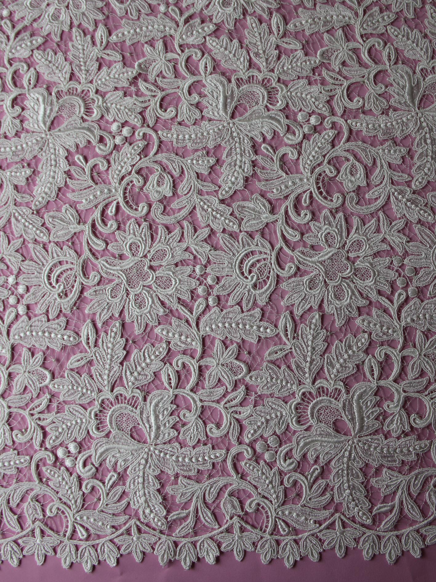 Ivory Embroidered Lace - serena